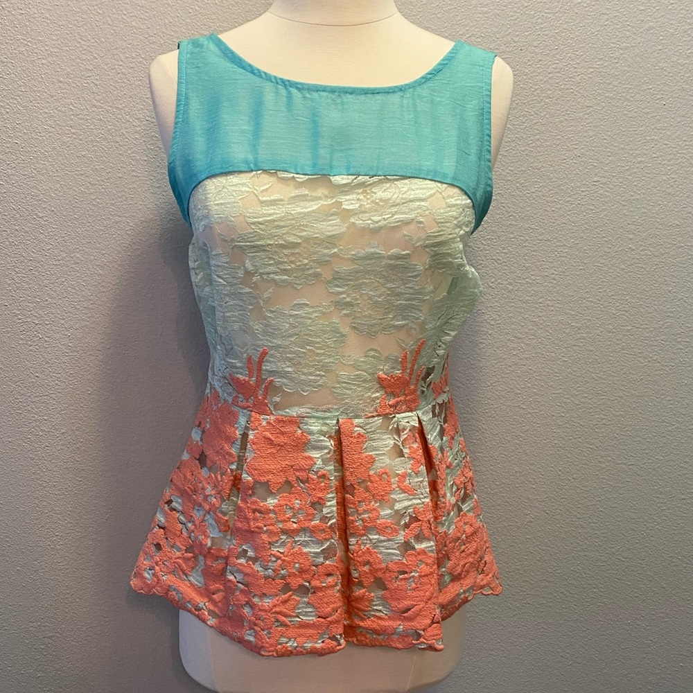 Eva Franco embroidered lace top S